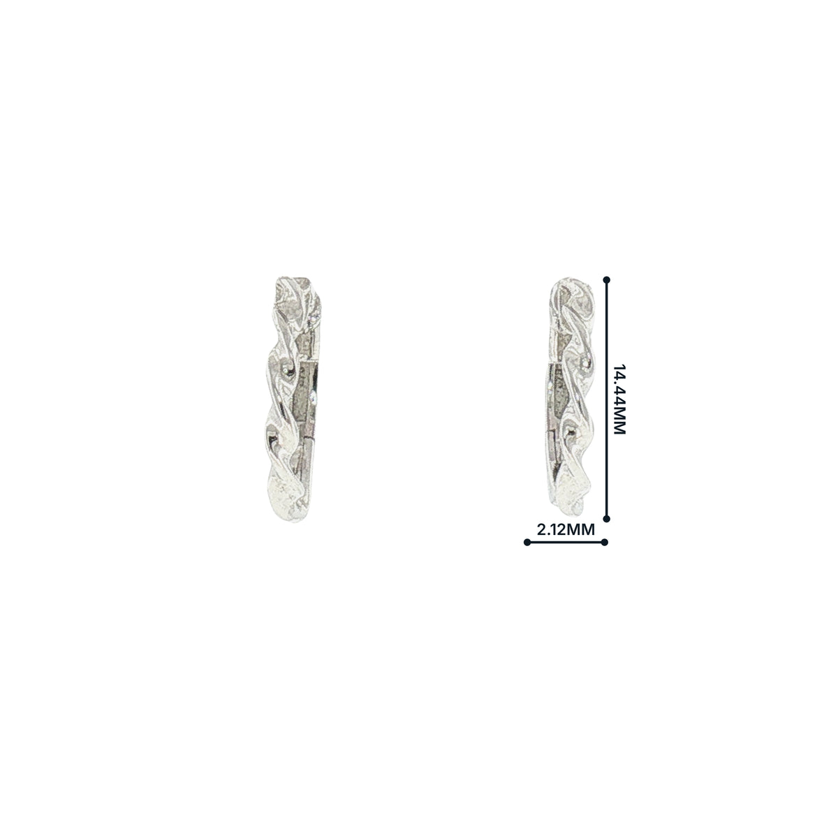 Twisted Hoop Earrings in 9ct White Gold