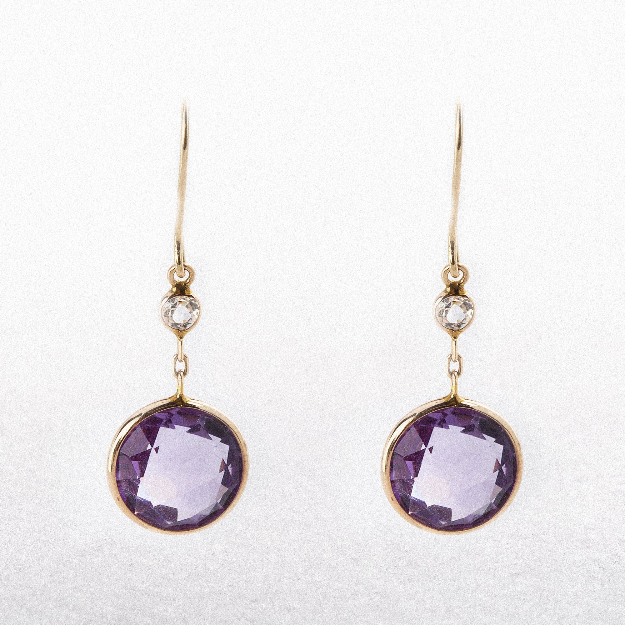 14ct Rose Gold Pink Amethyst Earrings