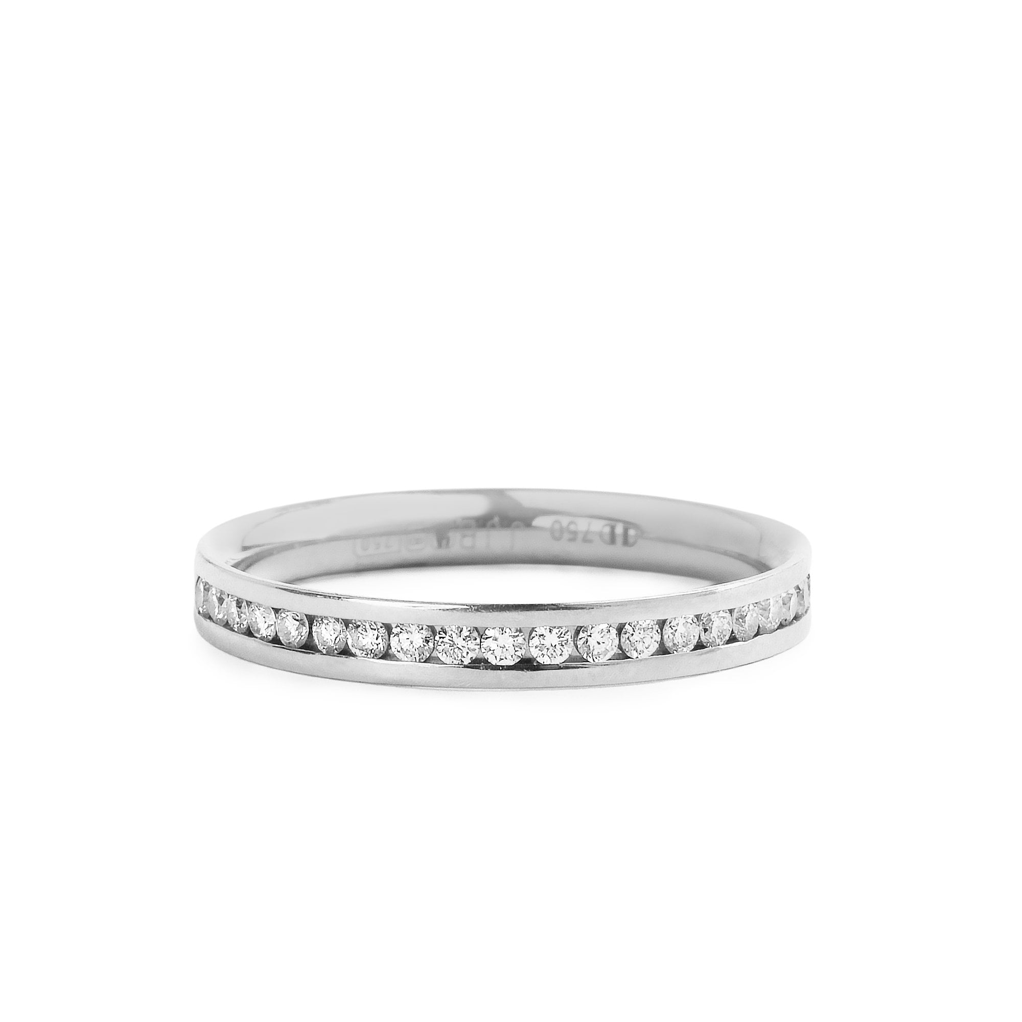 18ct White Gold Full Natural Diamond Set Wedding Band