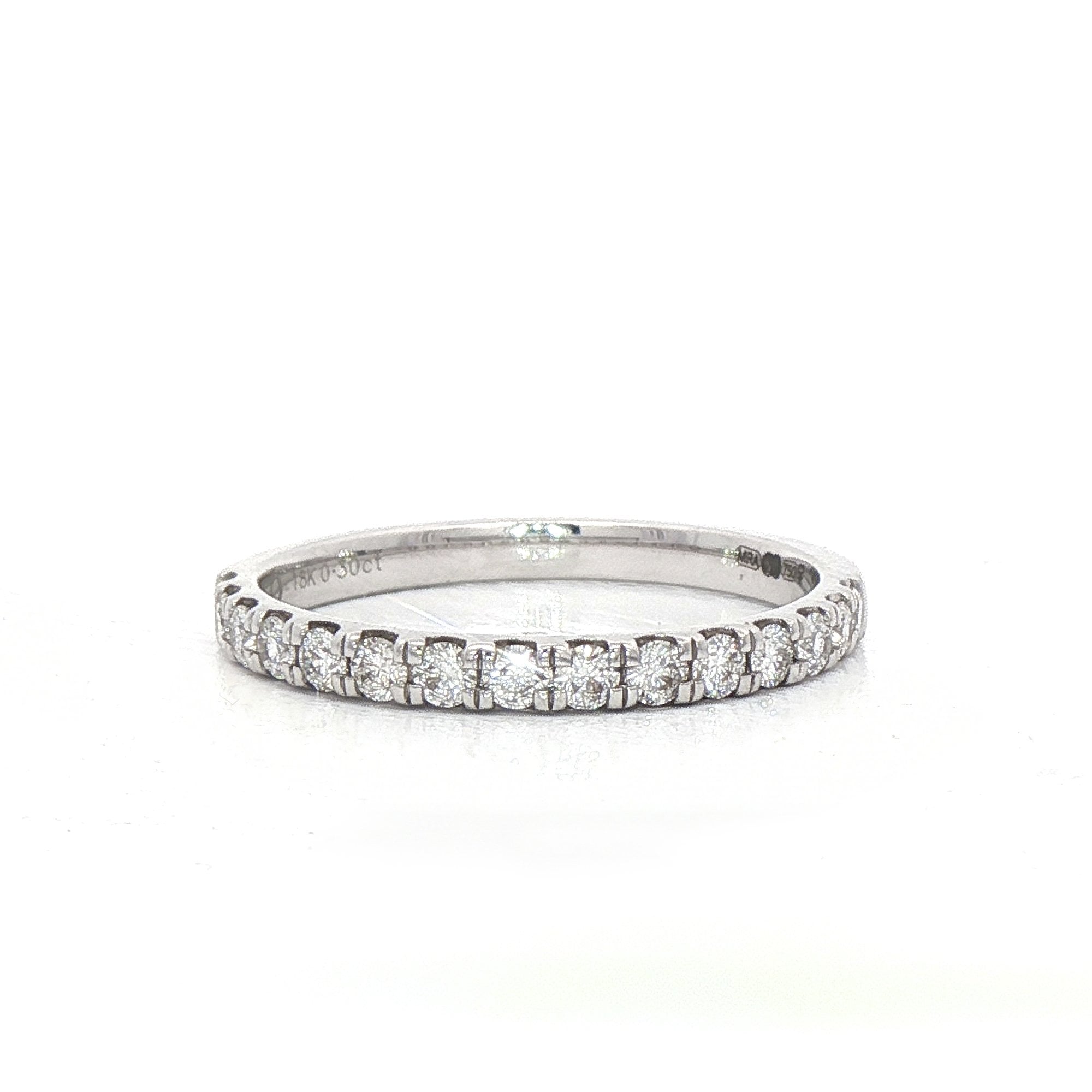 18ct White Gold Natural Diamond Wedding Band 0.30ct