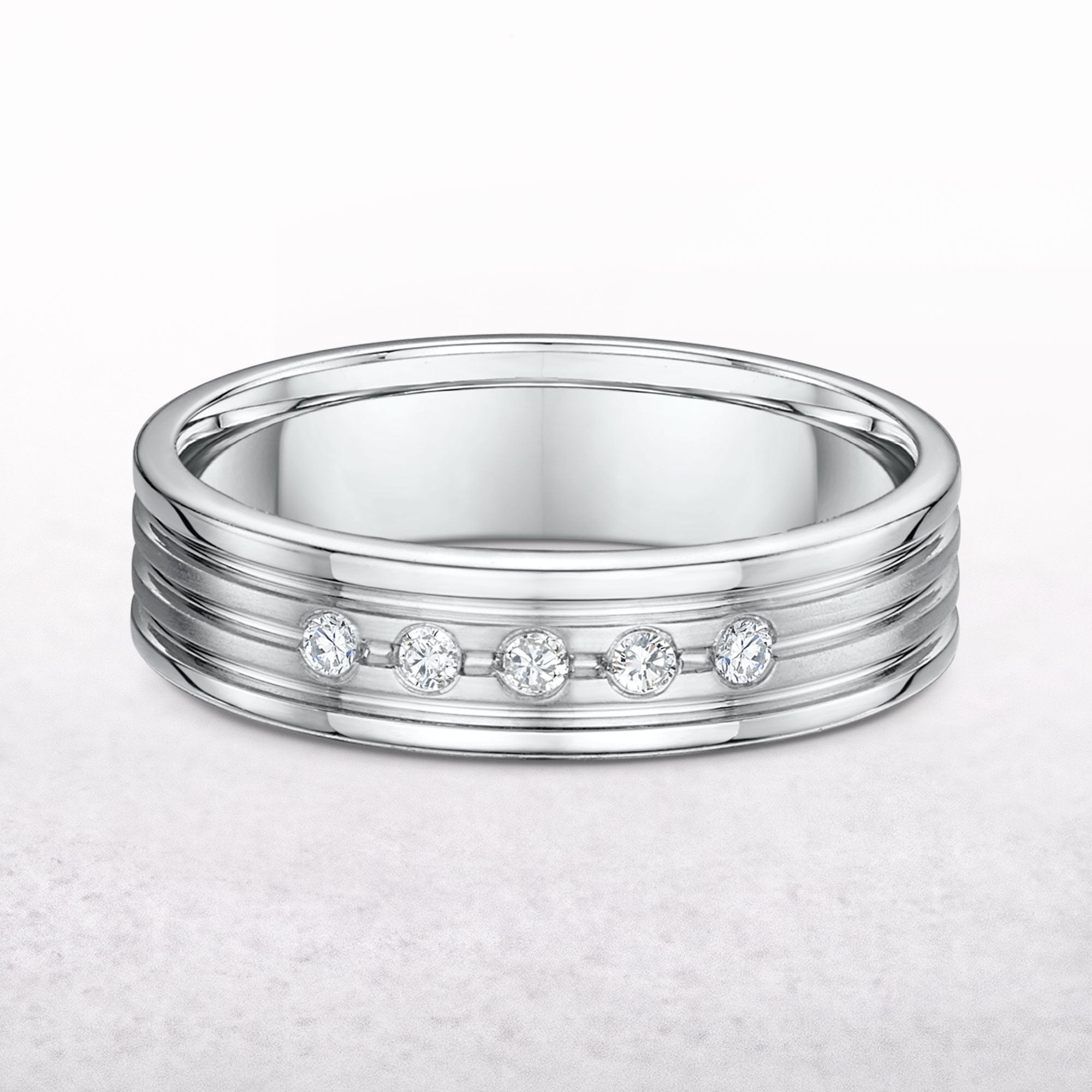 18ct White Gold Natural Diamond Wedding Band