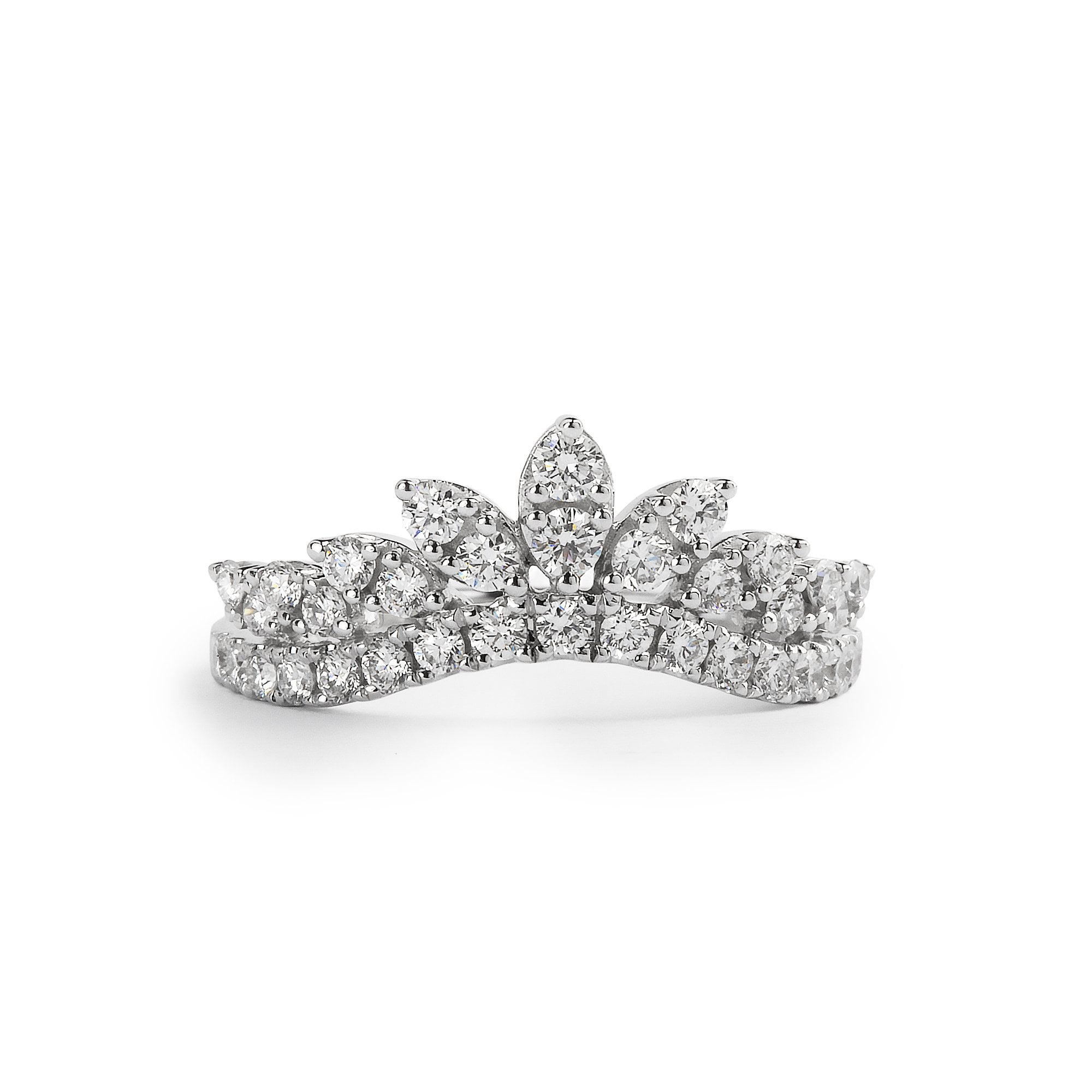 18ct White Gold Tiara diamond 0.60ct FVS set wedding ring