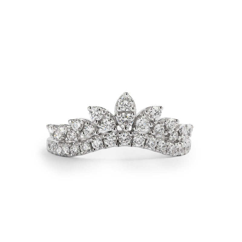 18ct White Gold Tiara diamond 0.60ct FVS set wedding ring