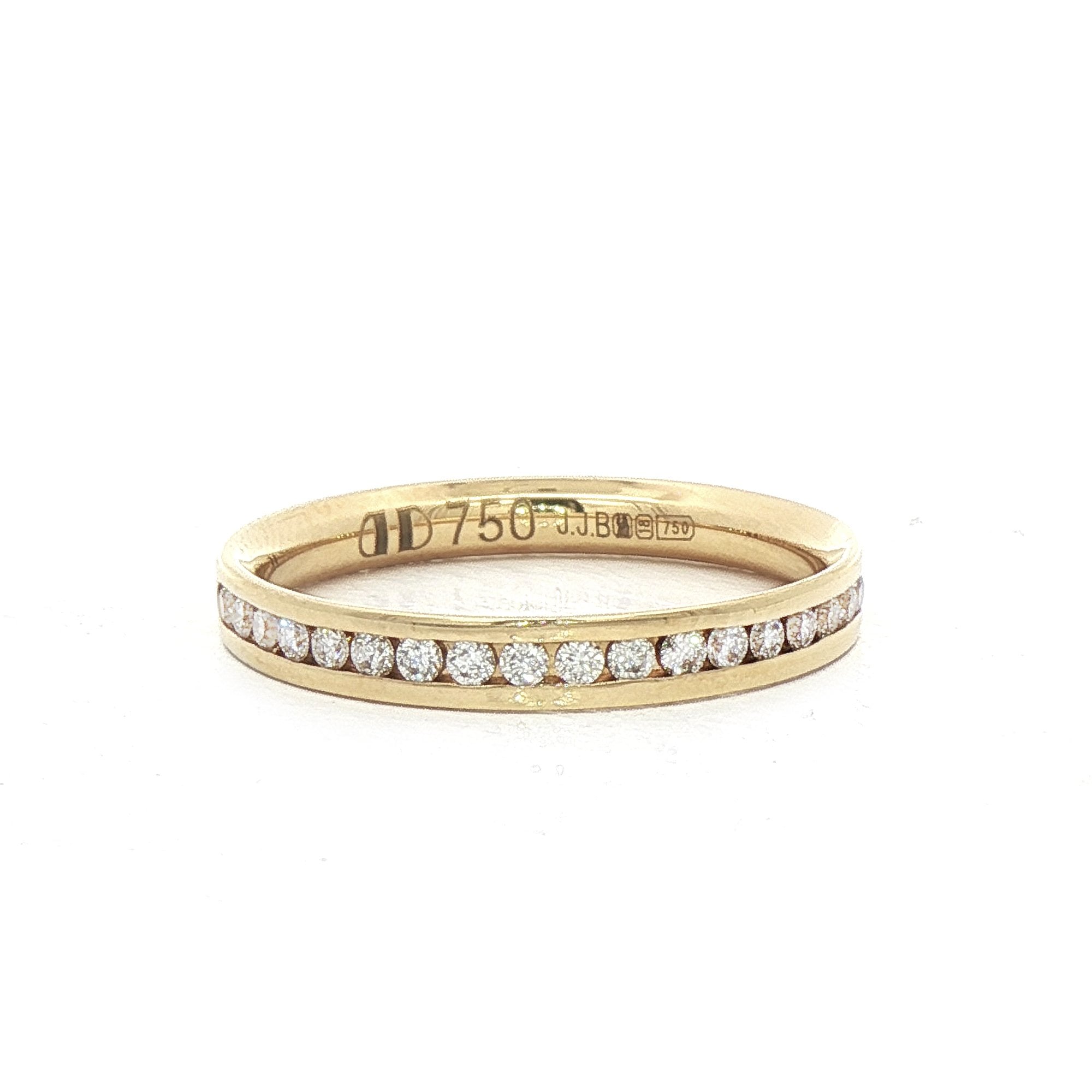 18ct Yellow Gold 2.5mm Channel Set Natural Diamond Wedding Band