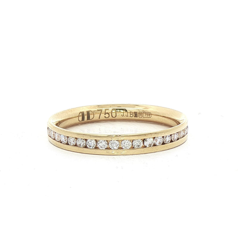 18ct Yellow Gold 2.5mm Channel Set Natural Diamond Wedding Band