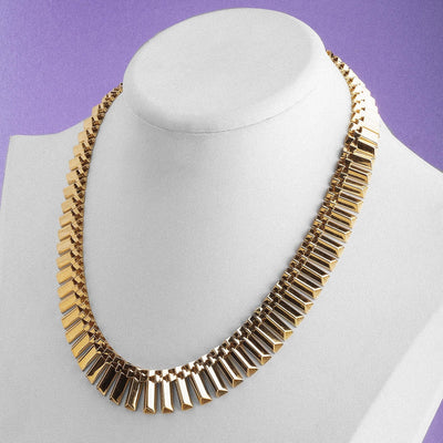 18ct Yellow Gold Flange Cleopatra Necklet 79.2g