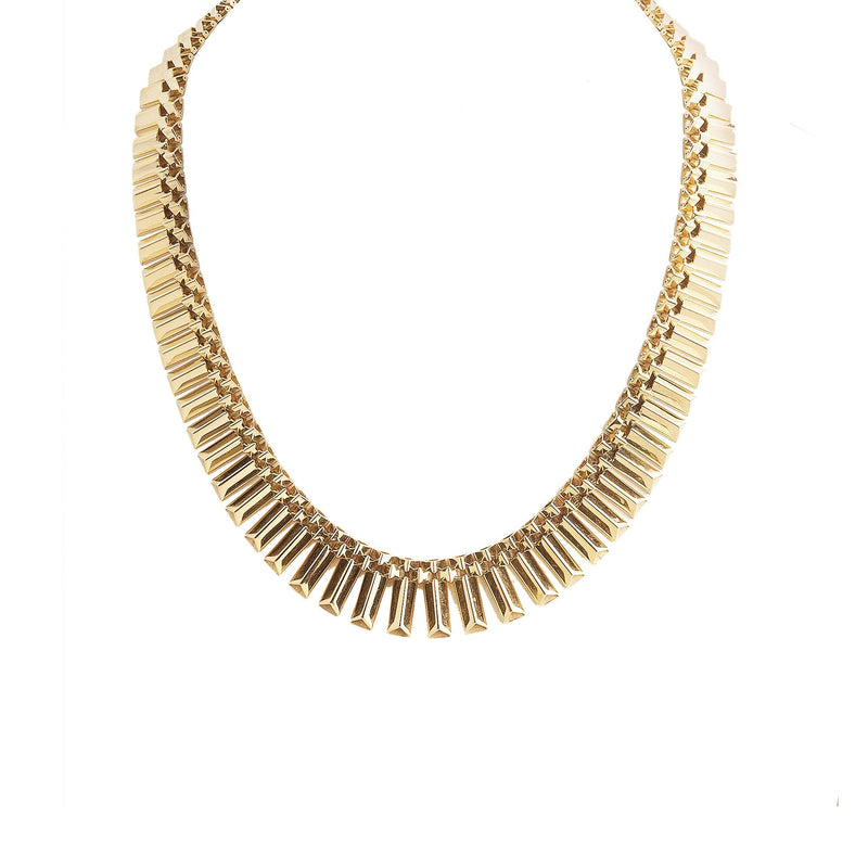 18ct Yellow Gold Flange Cleopatra Necklet 79.2g