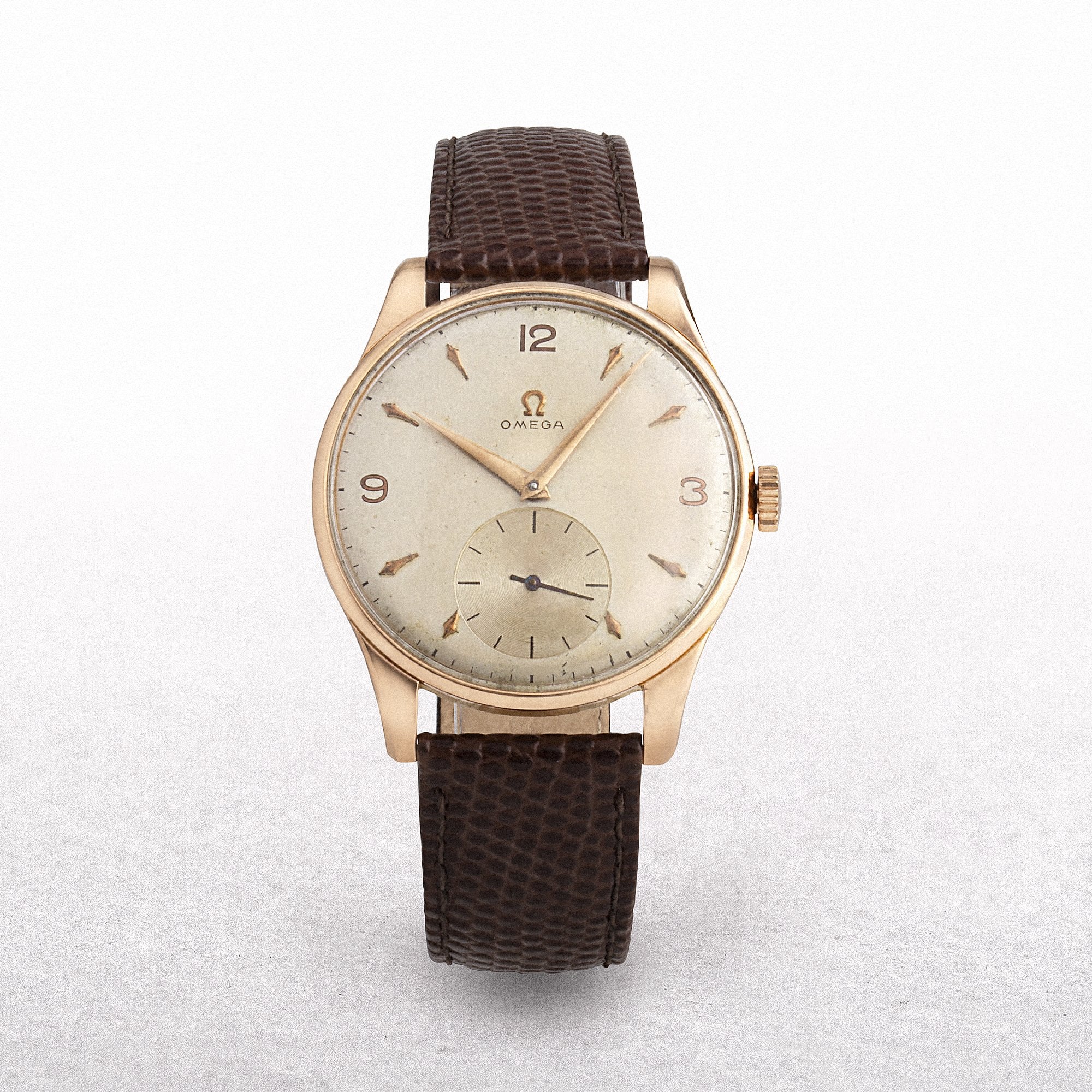 1950 Gents Omega 18ct Rose Gold 17 Jewels Watch