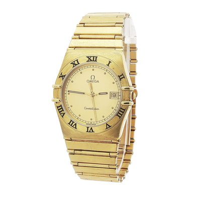 1991 Gents Quartz Omega Constellation Champaign Dial on Bracelet in 18ct Yellow Gold