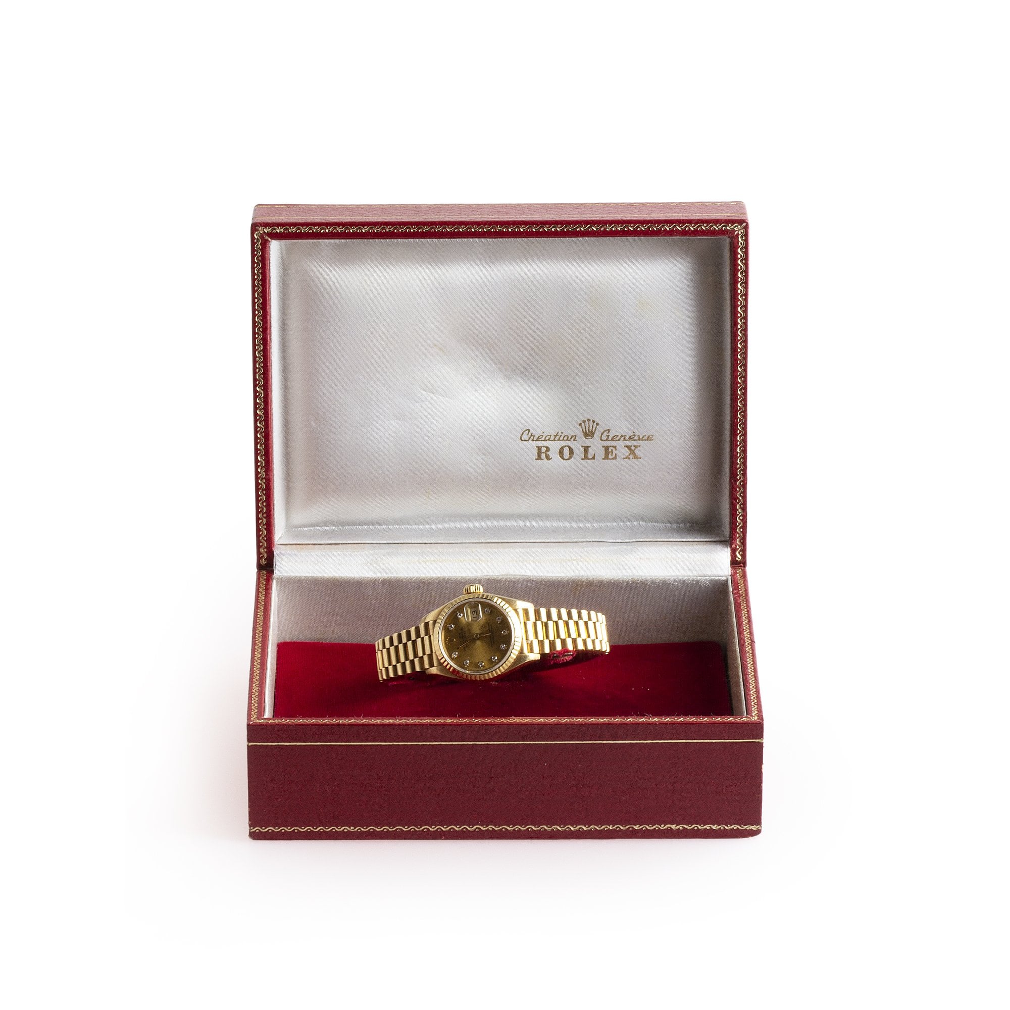 1993 Ladies 18ct Yellow Gold Rolex Datejust with Diamond Dial on Jubilee Bracelet