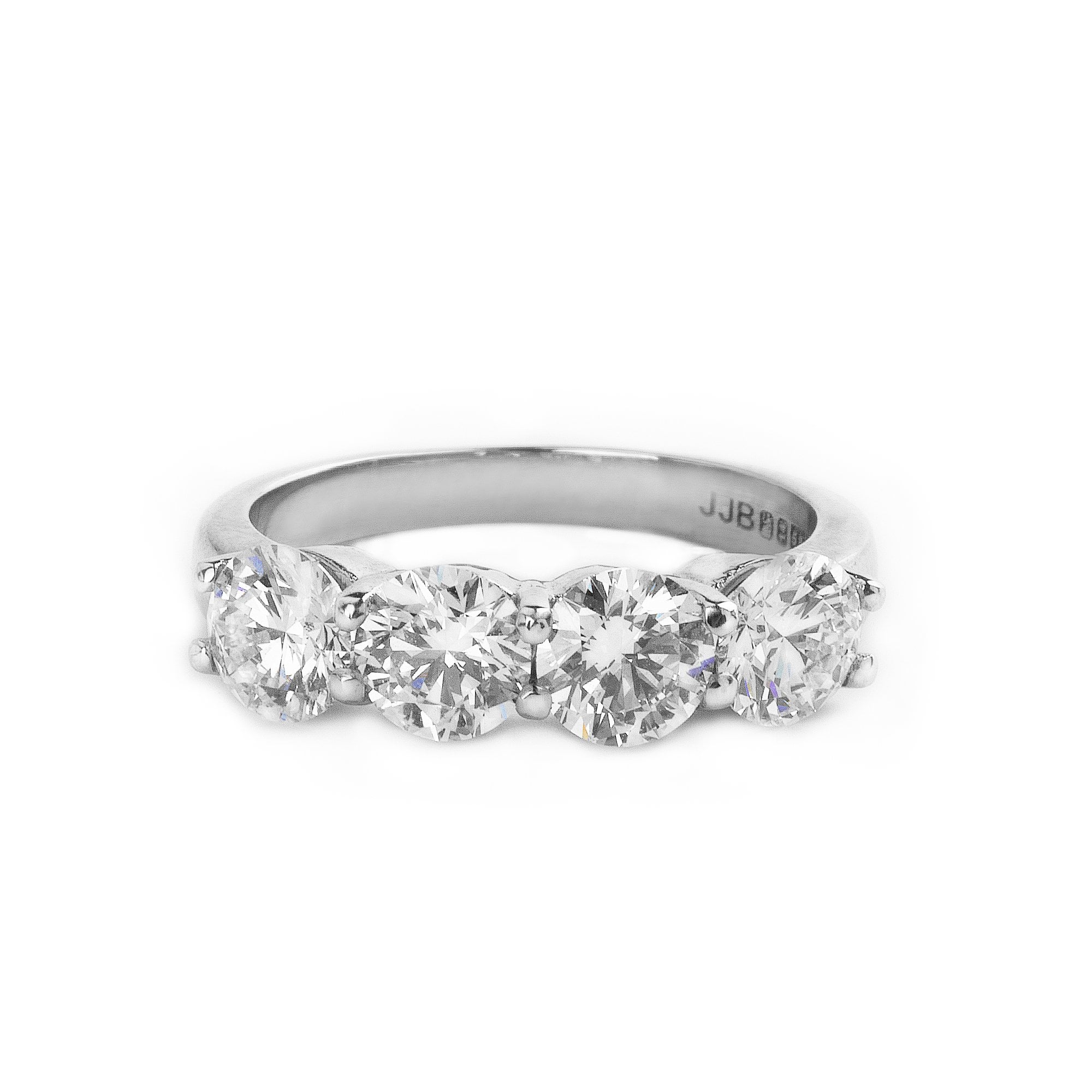 2.01ct D vs GIA Certified Round Natural Diamond Four Stone Set In 18ct White Gold