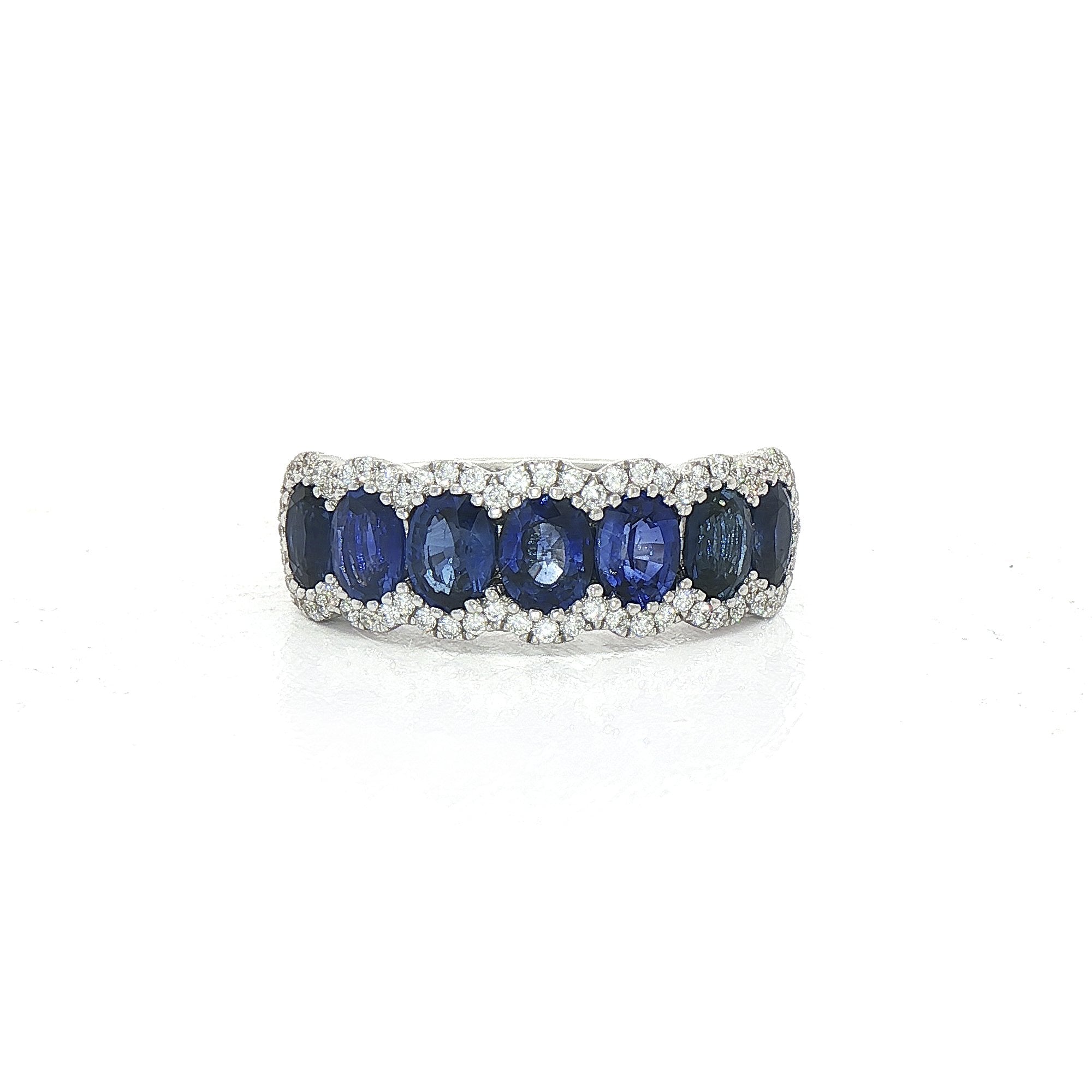 2.06ct Sapphire & Natural Diamond 0.23ct in 18ct White Gold