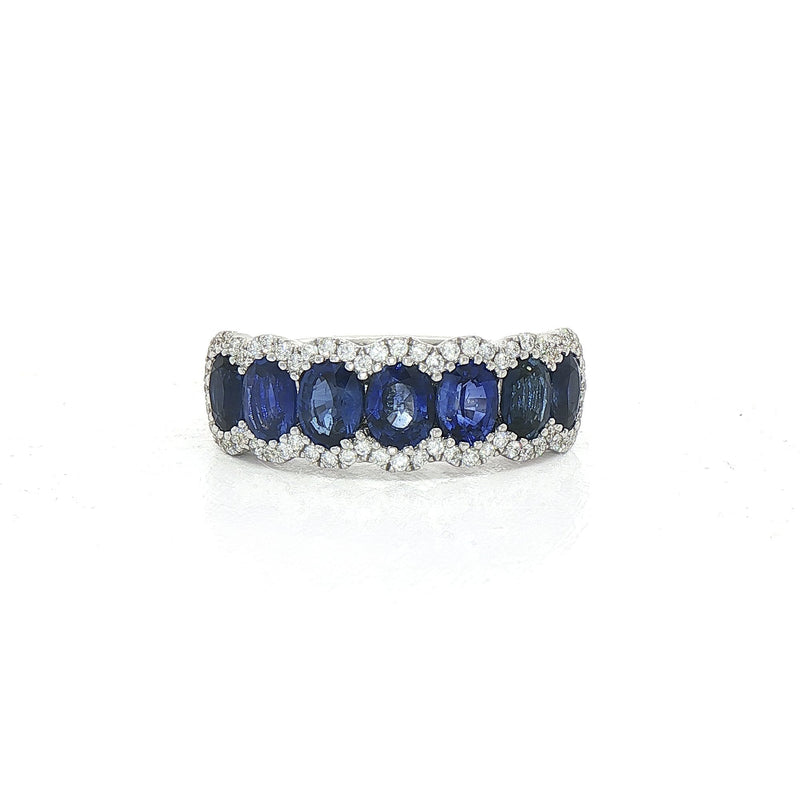 2.06ct Sapphire & Natural Diamond 0.23ct in 18ct White Gold