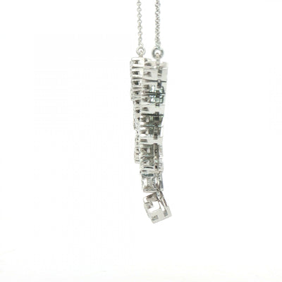 2.25ct Natural Diamond Frindge Necklet on Chain in 18ct White Gold