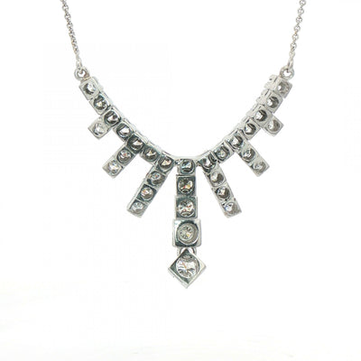 2.25ct Natural Diamond Frindge Necklet on Chain in 18ct White Gold
