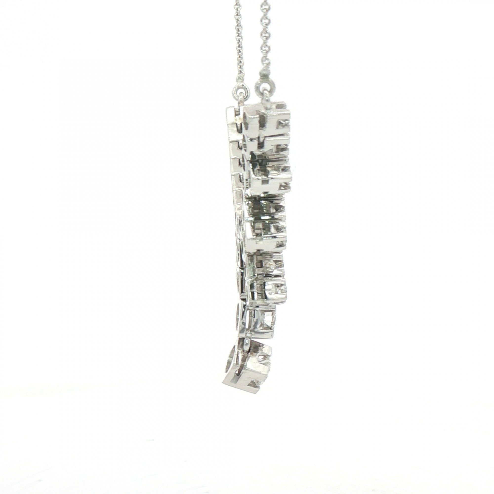 2.25ct Natural Diamond Frindge Necklet on Chain in 18ct White Gold
