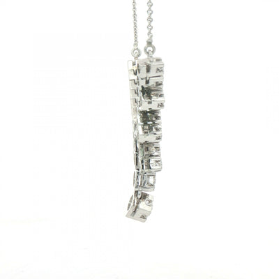 2.25ct Natural Diamond Frindge Necklet on Chain in 18ct White Gold