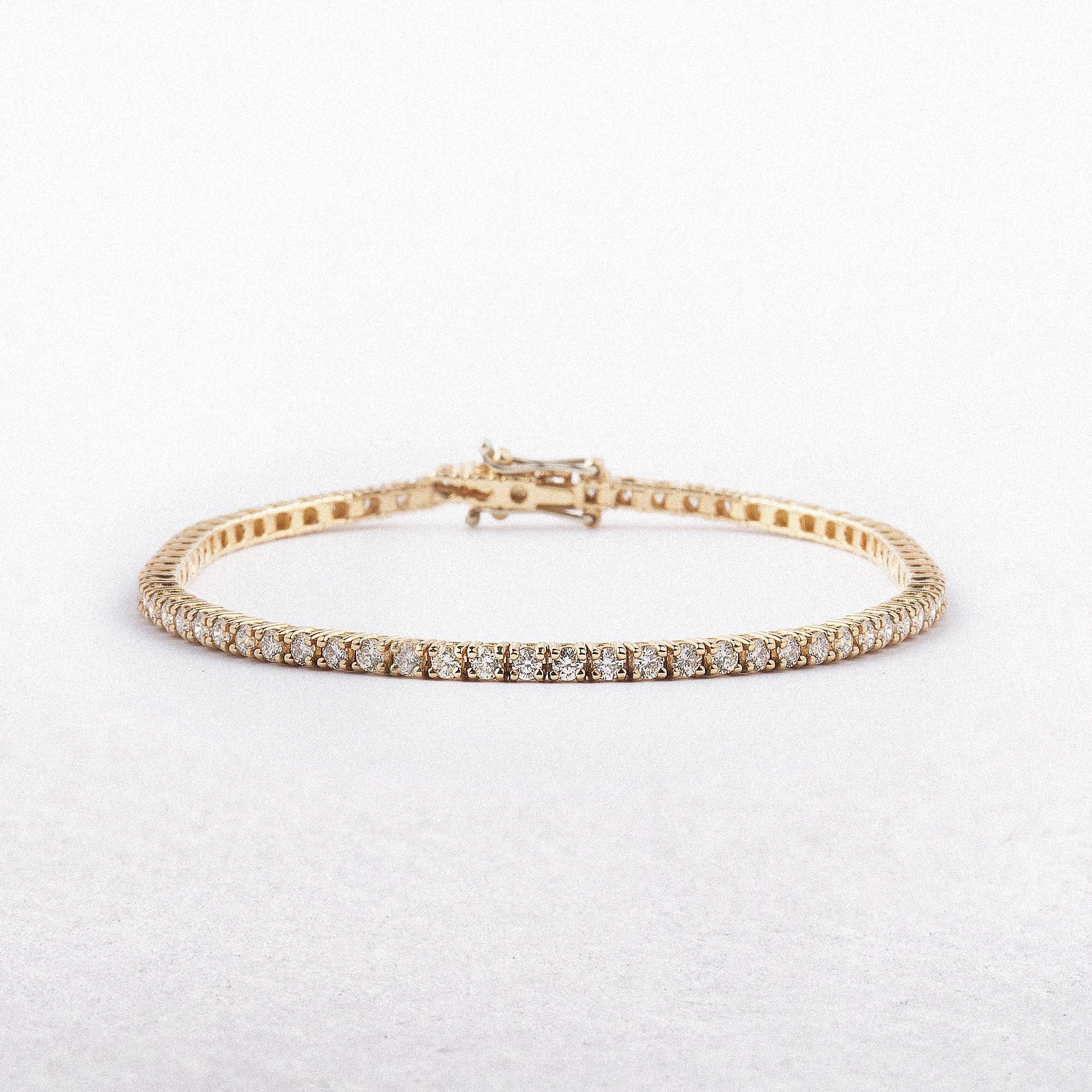 2.44ct FVS Natural Diamond Line Bracelet 18ct Rose Gold