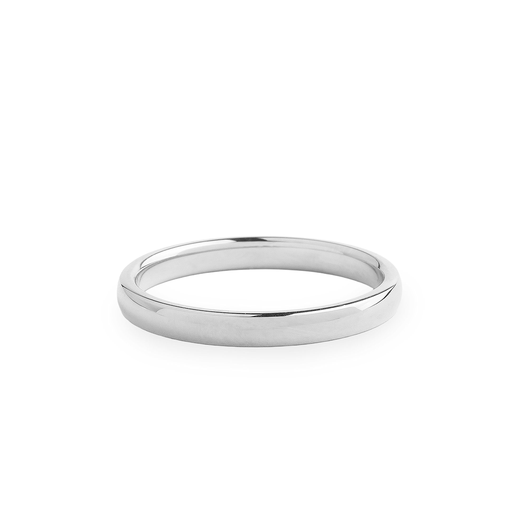 2.5mm Ladies Plain Wedding Band  In 18ct White Gold