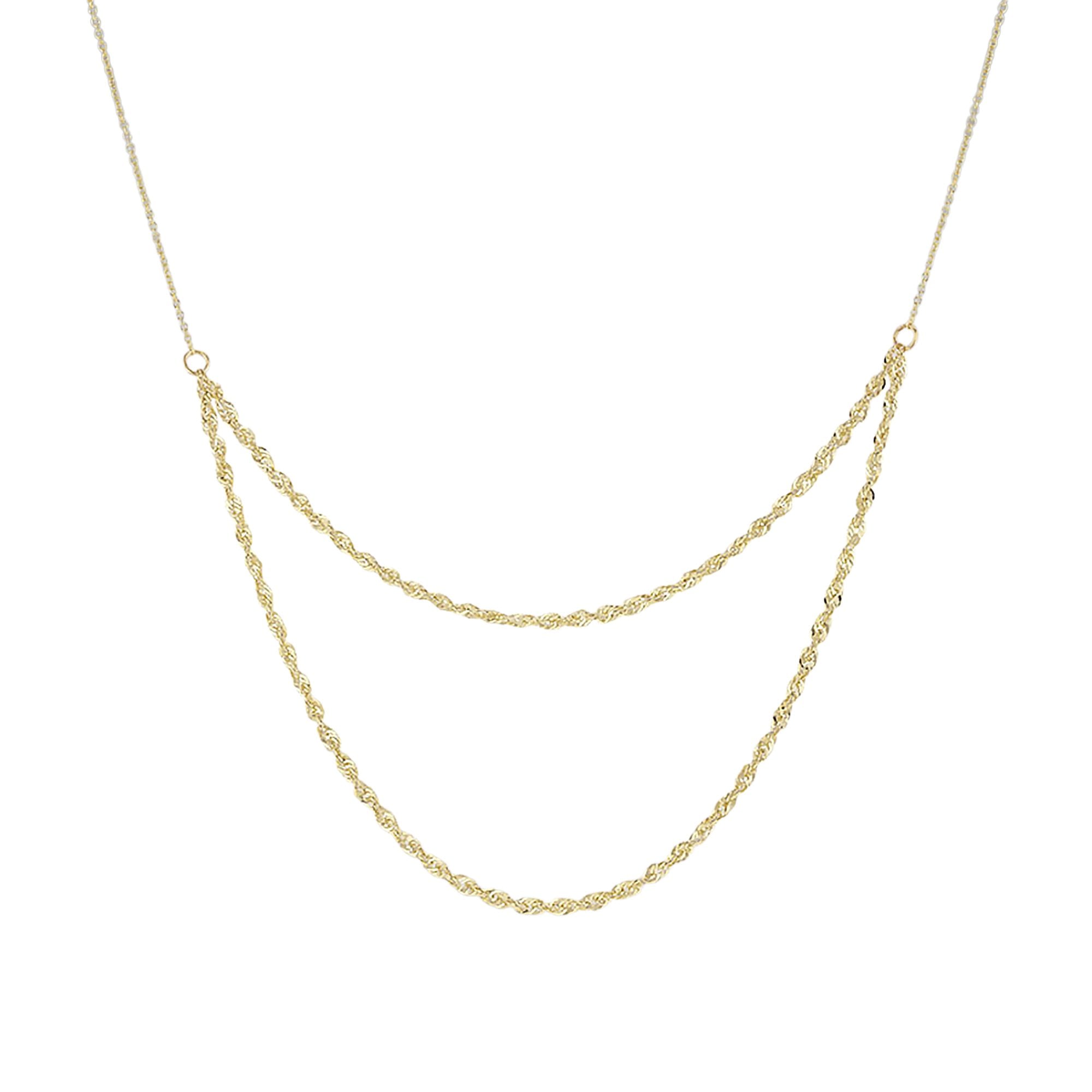 2 Strand Rope Trace 18 Inch Necklet in 9ct Gold