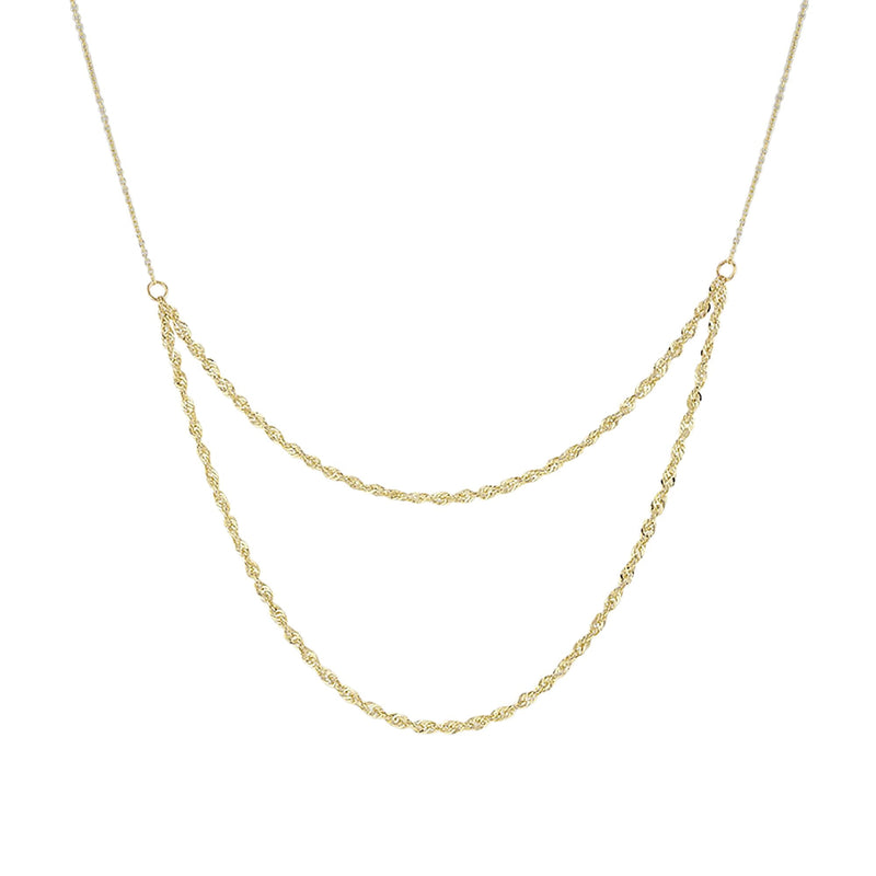 2 Strand Rope Trace 18 Inch Necklet in 9ct Gold