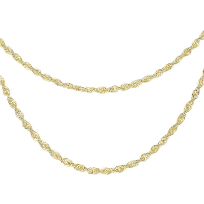2 Strand Rope Trace 18 Inch Necklet in 9ct Gold