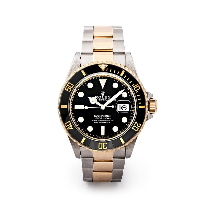 2000 Gents 41mm Two Tone Rolex Submariner Black Dial & Gold Bezel on Oyster Bracelet
