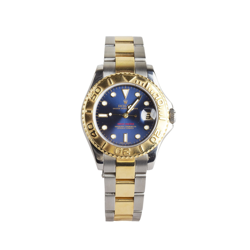 2001 Ladies Rolex Yacht Master Blue Dial in 18ct Gold & Steel on Bracelet