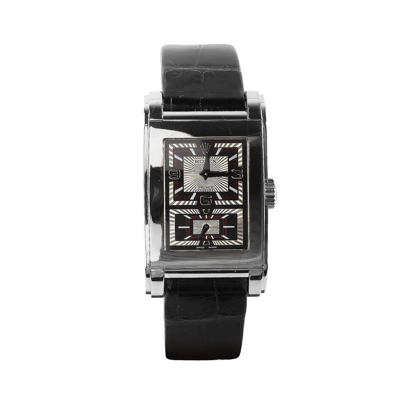 2005 Gents Cellini Prince Rolex with 18ct White Gold Case On Black Leather Strap