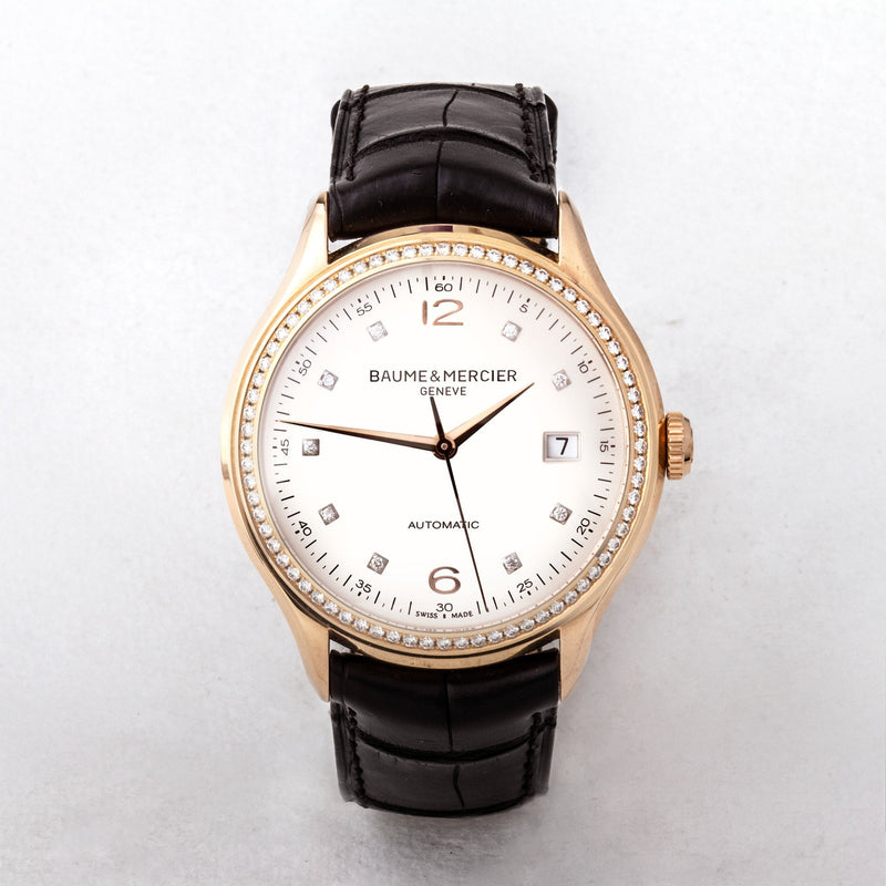 2015 Vintage Baume & Mercier Clifton Watch with Diamond Set Dial