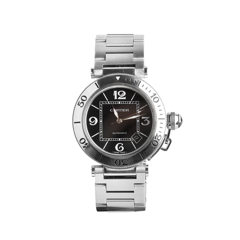 2021 Gents Cartier Automatic PASHA  Black Dial On Stainless Steel Bracelet