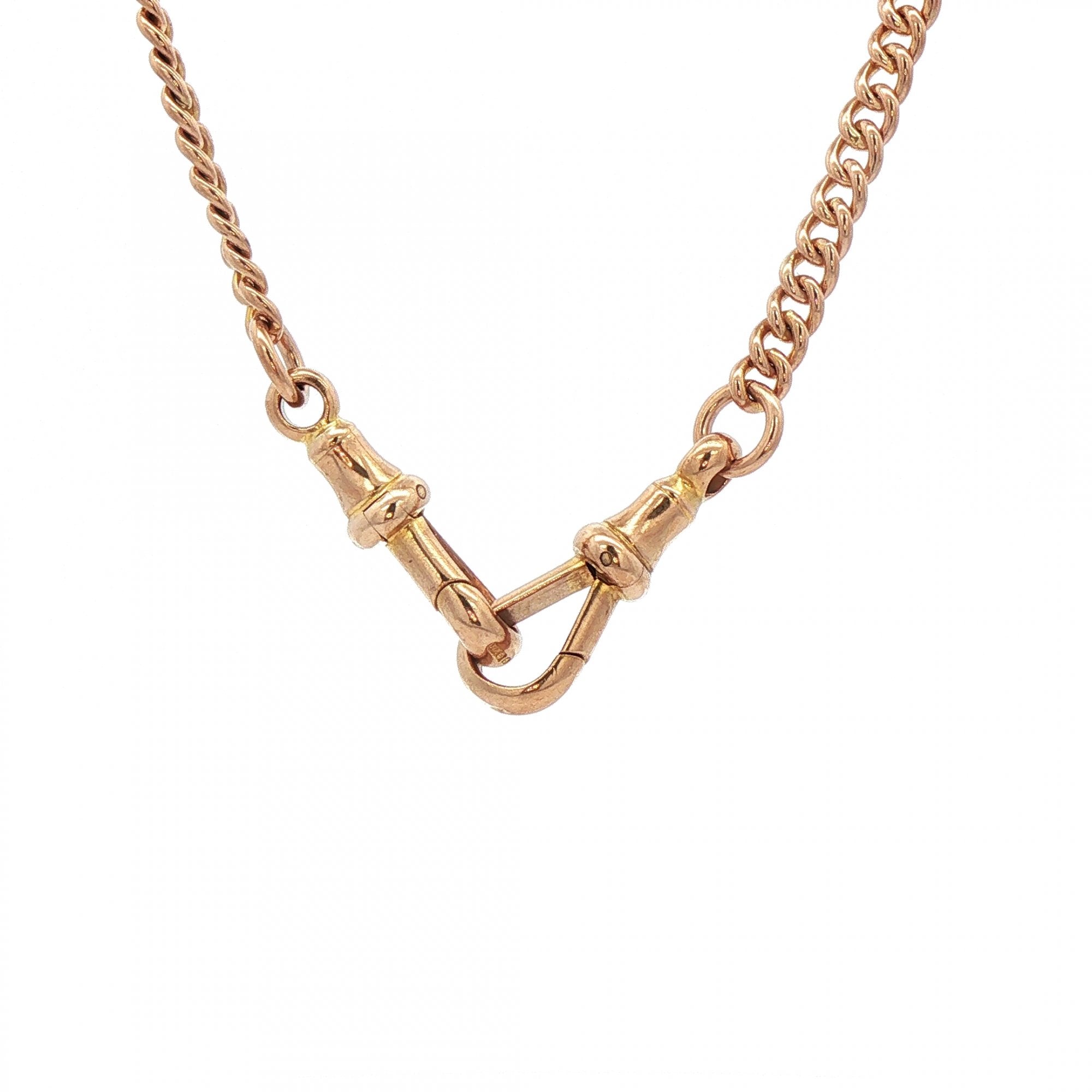 23.8g 15" Curb Albert T-Bar Chain in 9ct Rose Gold