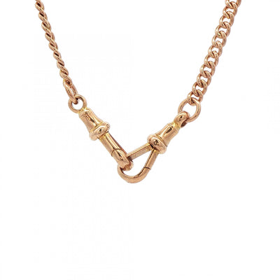 23.8g 15" Curb Albert T-Bar Chain in 9ct Rose Gold