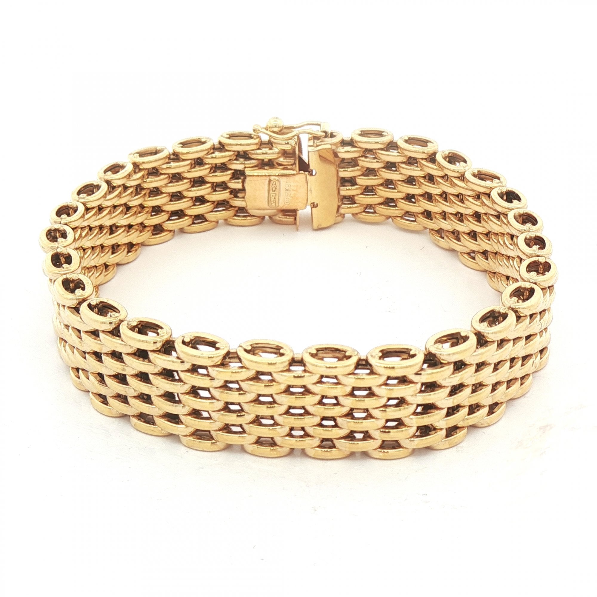 23g 9 Row Brick Link Bracelet in 9ct Yellow Gold