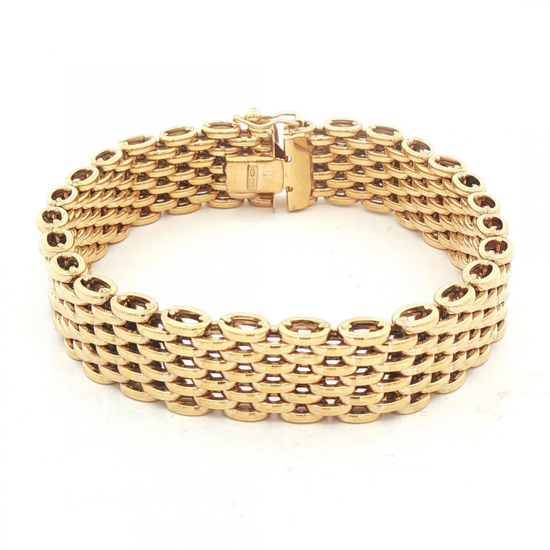 23g 9 Row Brick Link Bracelet in 9ct Yellow Gold