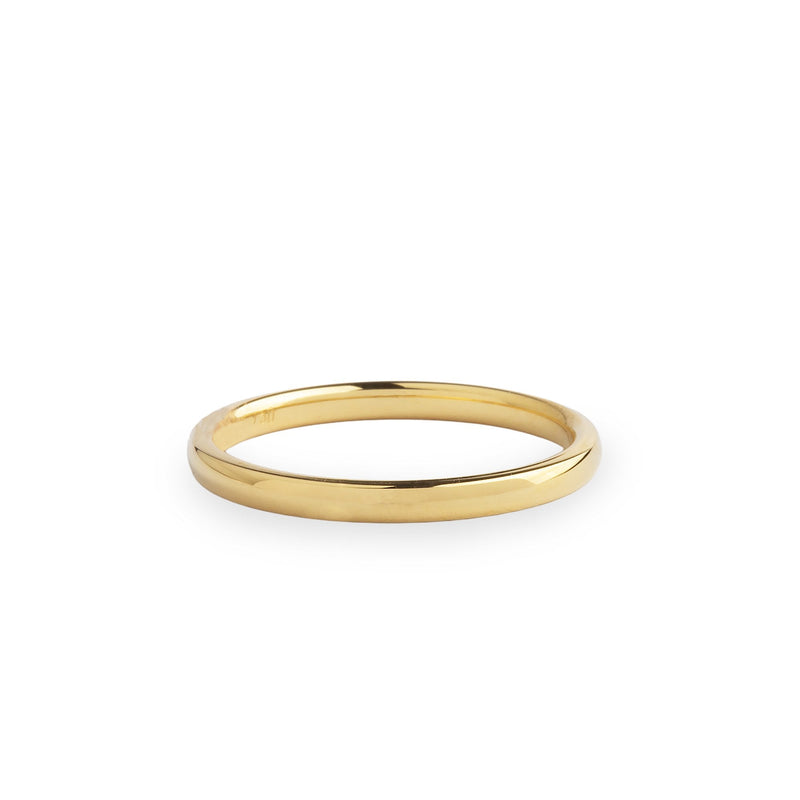 2mm Ladies Plain Wedding Band In 18ct Yellow Gold
