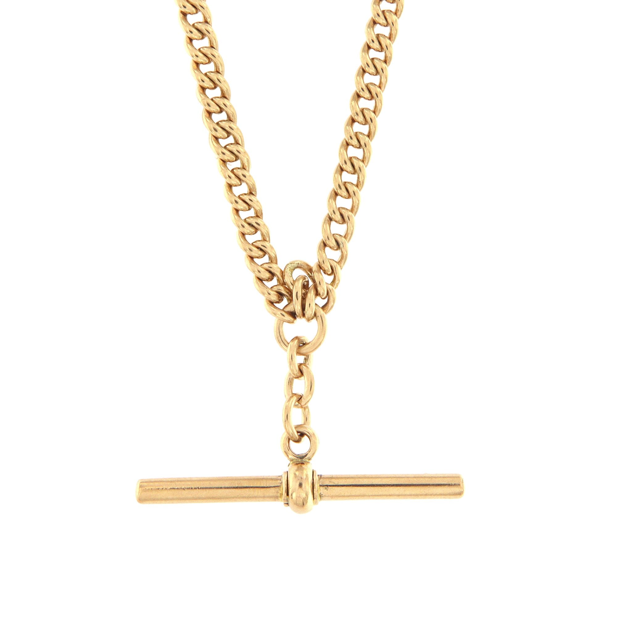 30g 16" Curb Albert T-Bar Chain in 9ct Rose Gold