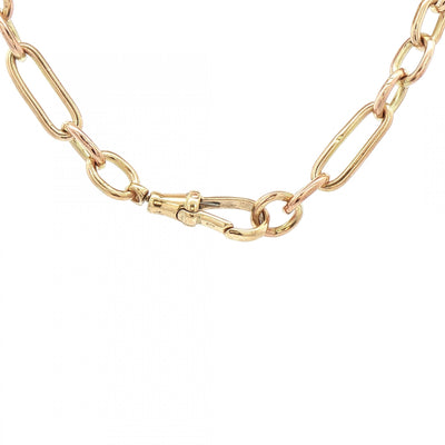 34.2g 24" Oval & 3 Round Link Albert T-Bar Chain in 9ct Yellow Gold