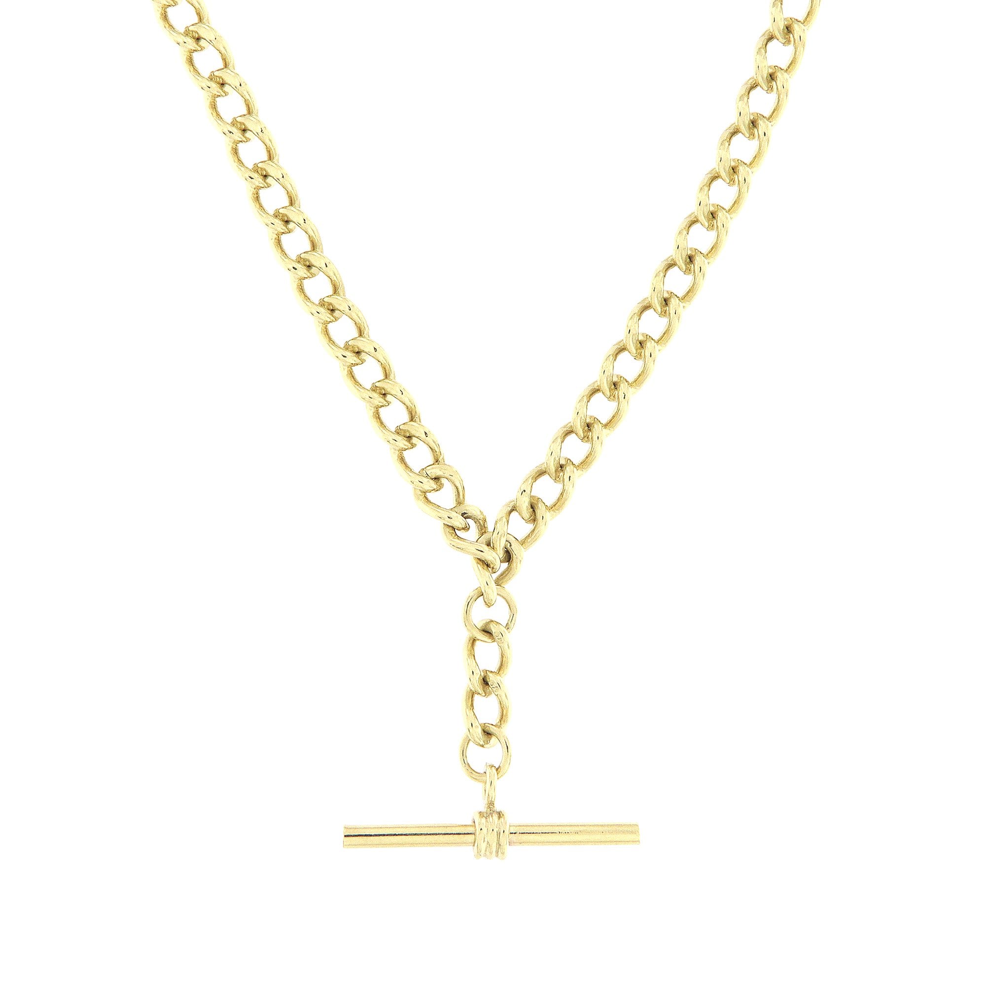39.6g 18" Curb Albert T-Bar Chain in 9ct Yellow Gold