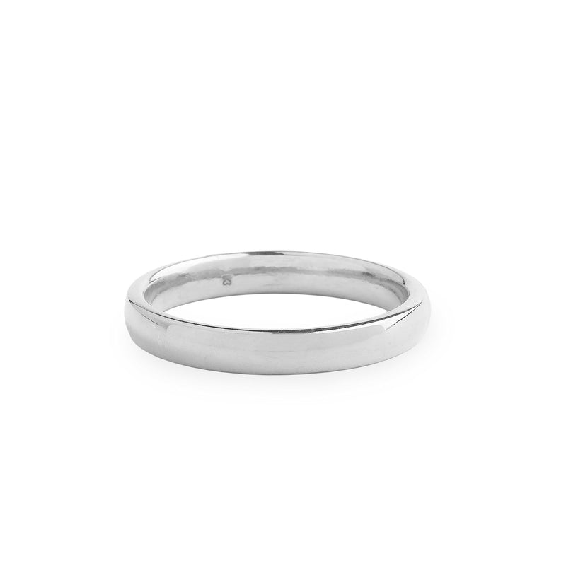3mm Ladies Plain Wedding Band In 18ct White Gold