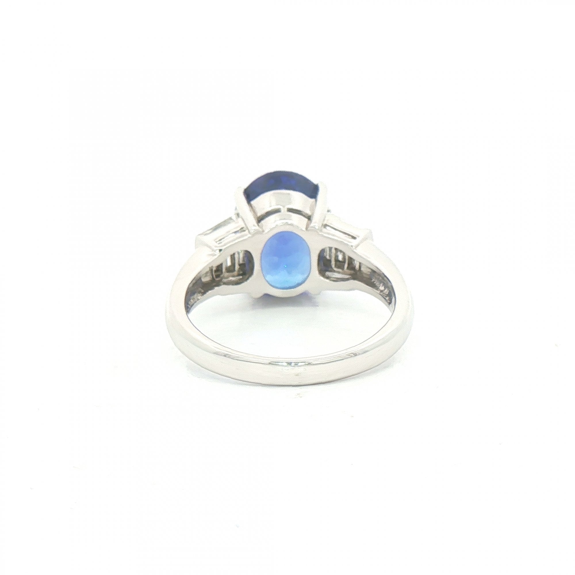 4.88ct Oval Tanzanite & 0.51ct Natural Diamond Dress Ring in Platinum