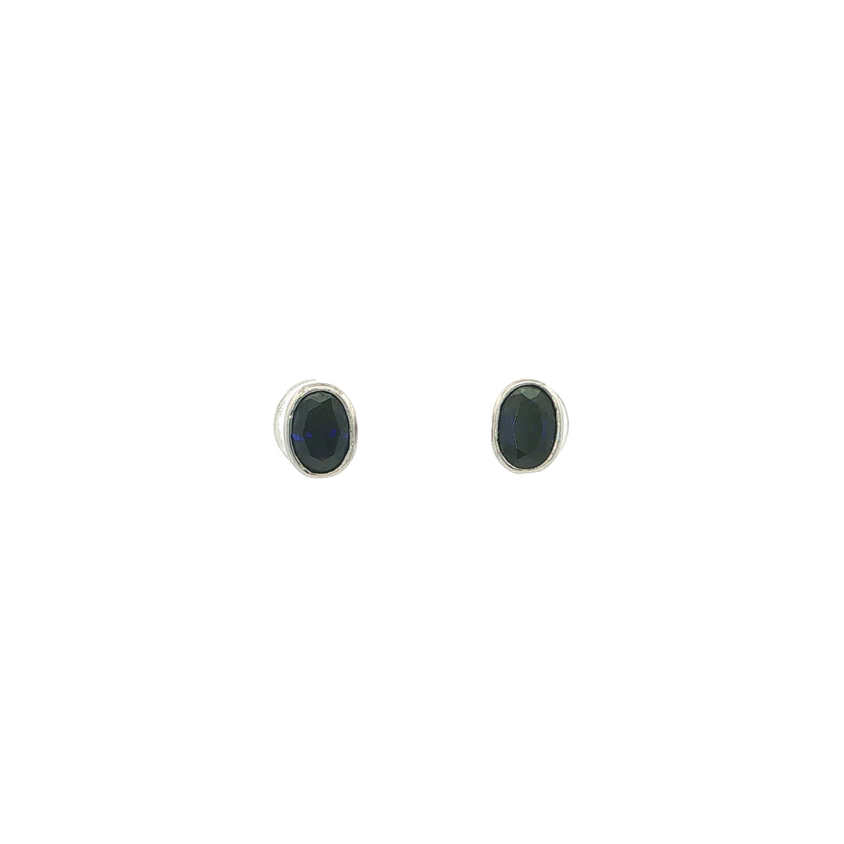 Oval Tanzanite Stud Earrings in 9ct White Gold