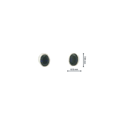 Oval Tanzanite Stud Earrings in 9ct White Gold