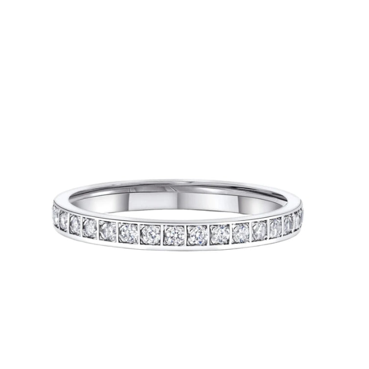 0.24ct 2.3mm Ladies 16 Stone Natural Diamond Wedding Band In 18ct White Gold