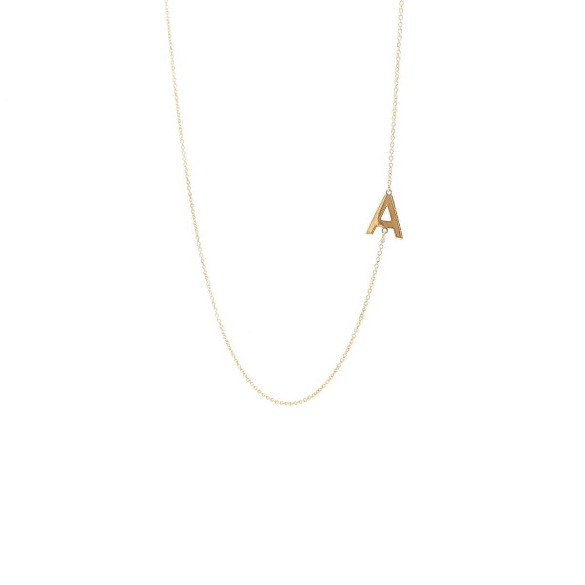 Delicate Initial ''A'' Pendant in 18ct Yellow Gold