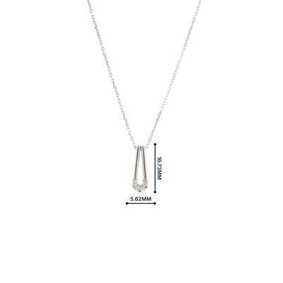 Natural Diamond Set Curved Bar Pendant in 9ct White Gold