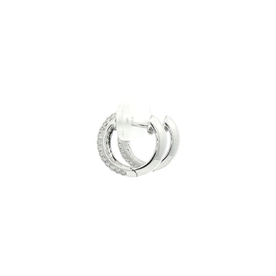 0.54ct Natural Diamond Grain Set Hoop Earrings In 18ct White Gold