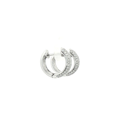 0.54ct Natural Diamond Grain Set Hoop Earrings In 18ct White Gold