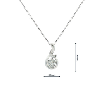 0.27ct Natural Diamond Set Multi Stone Pendant in 18ct White Gold