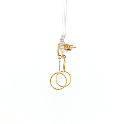 Double Circle Drop Earrings in 9ct Yellow Gold